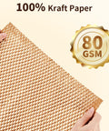 Top Shelf Honeycomb Packing Paper Stretch Roll With Extra Fragile Labels For Moving And Shipping Lightweight Cushion Wrap showcasing 100% kraft paper structure.