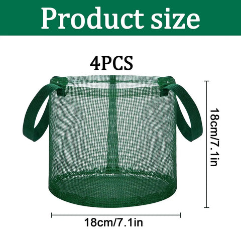 Green Mesh Net Planter 18cm for Ponds and Aquariums, Submersible Water Garden Plant Holder With Root Growth Support, 4 Pack