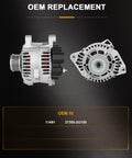 Alternator For Hyundai Sonata 2.4L 2010 2011 2012 2013 And Kia Optima 2.4L 2011 2013, 100 Amp 12 Volt Clockwise, front and side view