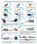 2 Pin Dt Series Waterproof Connector Kit Pack Includes Dt04-2P And Dt06-2S Receptacles 13 Amps Continuous 14-18 Awg Wire IP67 instructions