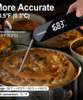 Ultra Fast Thermocouple Food Thermometer With Insta Read Under 1 Second, 0.5F Accuracy, IPX7 Waterproof, Great For Meat, Candy, Grilling And BBQ, TH-22 Black measuring temperature of baked goods