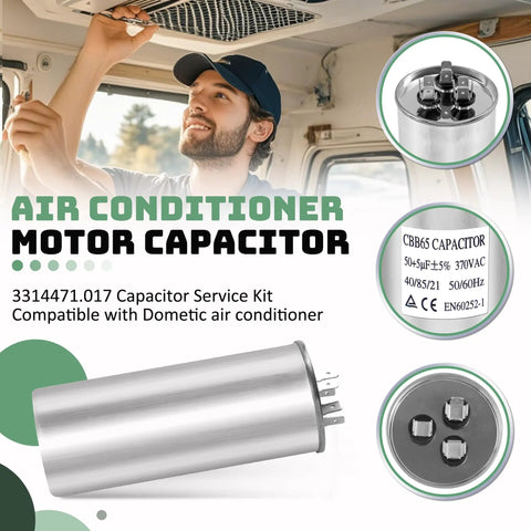 RV Air Conditioner Capacitor 55 15 MFD 370 440V AC Service Kit For Dometic 55 15 MFD Units Heat Pump Or AC Motor Replacement