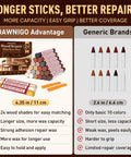 24 Wood Filler Sticks And Furniture Repair Wax Crayons Make Short Work Of Scratches Scuffs Cracks On Hardwood Floors Cabinets With Bonus Brush For A Top Shelf Restoration, showcasing color variety and sizes.