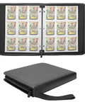 900-Card Capacity Top Loader Binder For 3x4 Cards, 9-Pocket Pages, Side Loading, Waterproof PU Leather, open and closed views