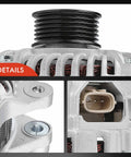 Alternator Replacement For Mazda 3 2012 2013 2.0L Base 110 Amp 12 Volt Output With Six Groove Pulley Clockwise Rotation New