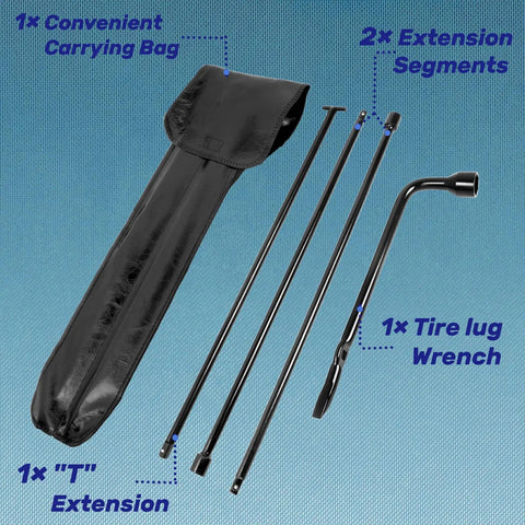 Spare Tire Tool Kit With Jack Handle And Lug Wrench For SUVs And Trucks Heavy Duty Steel With Carrying Case Compatible Frontier Titan