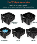 Replacement Inner Basket For 5.8 Quart Air Fryer Fits CP358-AF CS358-AF Models with accessories like skewers and egg mold.