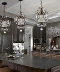 Chandelier Modern Mini Shabby Chic Cozy 1 Light Bronze Farmhouse Crystal Pendant Ceiling Fixture Foyer Pendant Lighting
