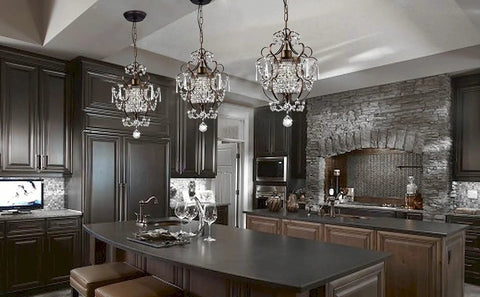 Chandelier Modern Mini Shabby Chic Cozy 1 Light Bronze Farmhouse Crystal Pendant Ceiling Fixture Foyer Pendant Lighting