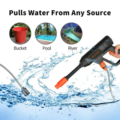 Cordless Pressure Washer 940 PSI Portable Heavy Duty Power Cleaner With Six In One Adjustable Nozzle And 21V 4.0Ah Battery for water source use