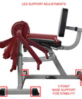 Side view of Leg Extension And Leg Curl Machine For Home Gym Adjustable With 8 Thigh And 6 Back Positions Plate Loaded Up To 150 Lbs