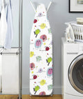 Pad-Elements Ironing Board Cover With Thick Sewn-In Fiber Pad, shown upright in laundry room