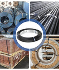 Real Beefy 1/2 Inch Steel Strapping Coil With 2900 Foot Length And.020 Thickness Featuring Wax Coated Metal Band on display.