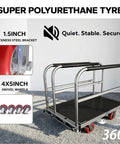 Heavy Duty Two In One Flatbed Panel Cart 36 By 24 Inches with Rubber Mat and Three Handrails 2600 Lb Capacity Drywall and Lumber Cart