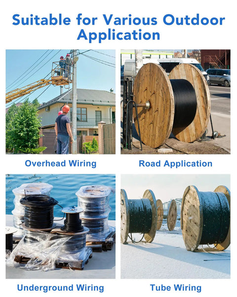 Heavy Duty LC To LC Fiber Patch Cable OS2 Singlemode Armored Uniboot Design 30 Meters 98 Feet, used for outdoor wiring applications.