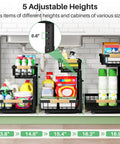 Heavy Duty Under Sink Organizer With Smooth Metal Slide Out Drawers That Are A Total Knockout For Taming Messy Cabinets And Handling The Heavy Lifting Around The House In Black Two Pack showcasing adjustable heights and storage options.