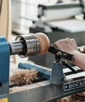 Woodworker using lathe spindle adapter for woodworking converts one and a quarter inch 8TPI female to one inch 8TPI male external threads