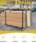 Folding Table Cart With Swivel Wheels, Heavy Duty Dolly That Handles Up To 1800 Lbs And 10 Table Capacity, Adjustable Panel Cart For Banquets, Parties, Meetings, And Events, Durable Alloy Steel Construction loaded with stacked tables