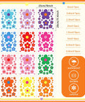 288 Piece Flower Wall Sticker Set with colorful floral patterns on 12 sheets, self-adhesive vinyl decals, bright colors in Y2K style.
