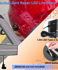 Paintless Dent Repair Kit With LED Line Board And Heat Gun, USB cable, battery socket shown