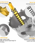 Close-up of 20 In 1 Carbide Hole Saw Kit with titanium pilot drill bit and ejector spring for metals.