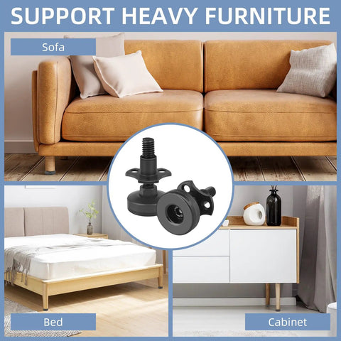 Image showing Beefy Three Eighths Inch Sixteen Thread Adjustable Leveling Feet Furniture Levelers Heavy Duty Leg Levelers and furniture examples.