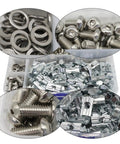 Top Shelf M6 Hardware Bundle Including Screws Slick Slide T Nuts And Flat Washers In Premium Stainless Steel for DIY builds.