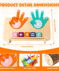 Super Slick Wooden Number Blocks And Finger Counting Board For Preschool Toddlers, colorful hand shapes, math equation display.