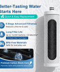 Replacement Filter Pack For Countertop Water Filtration Systems With 6-Stage Filtration And Silver Ions Enhanced, 16,000 Gallons Capacity, 2-Pack, Easy install filter with advanced features and materials.