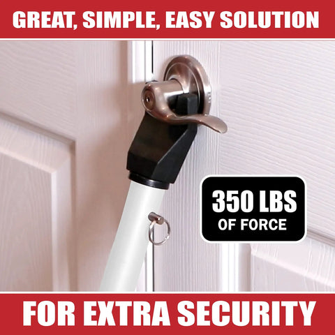Heavy Duty Door Security Bar 3 Set Adjustable Length Portable Jammer For Hinged And Sliding Doors And Windows 28 To 45 Inches White