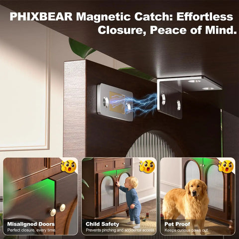 Invisible Magnetic Cabinet Door Catch With Pro Adhesive L Shaped Ultra Thin Drawer Cabinet Magnets for Easy Install in Kitchen
