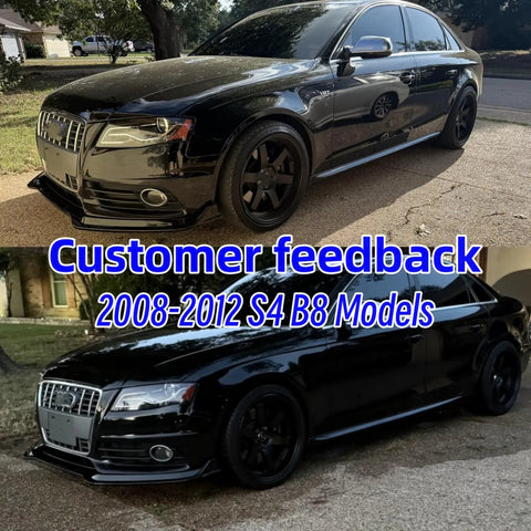 Front Bumper Lip Splitter Spoiler Kit For Audi A5 S5 A4 S Line B8 Series 2008 2017 Gloss Black shown on 2008-2012 S4 B8 model