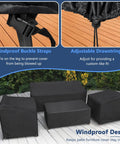 Heavy Duty Waterproof 4 Piece Patio Furniture Covers Set For Rattan Wicker Conversation Sets 420D Fits Loveseat Armchairs And Coffee Table Durable Weatherproof Protection In Rain Wind And Snow