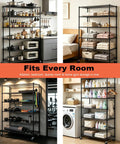 Heavy Duty 6 Tier Wire Shelving Rack On Wheels NSF Certified Steel Shelves With 2100Lbs Capacity Adjustable Height Beefy Construction Built To Last Ideal For Closet Pantry Basement 18x45x82 Inches Black in kitchen storage use