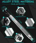 Offset Extension Wrench For Drill One Half Inch Ratchet Extender with alloy steel, toggle, and smooth grip for tight spaces.