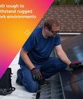 Technician using Solar Panel Tester And IV Curve Tracer With Temperature Readings For Quick Max Power And Efficiency Checks