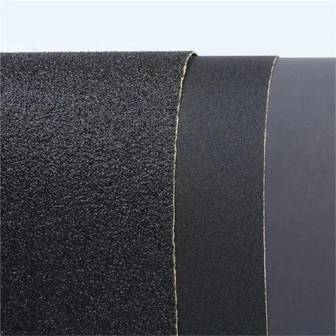 Close-up of silicone carbide sheets in the Top Tier Wet Dry Sandpaper Set Ranging From 60 To 20,000 Grit for polishing.