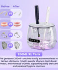 Ultrasonic Retainer Cleaner With 45kHz Power And Four UV Lights, Rechargeable W200 Model, with 200ml XL tank display.