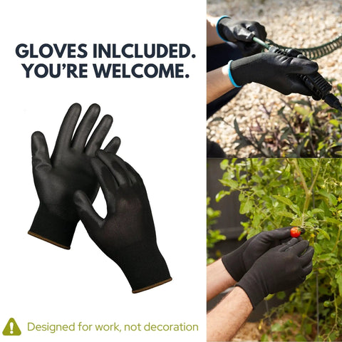 Gardening gloves used with Wide Soil Sifter for Garden and Landscaping 17.5 by 11.5 Inch Mesh Sieve with 1/4 Inch Holes