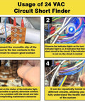 HVAC 24V Short Finder Tool With Red LED Indicator Easy Quick Pinpoint Short Circuit In 24 VAC Circuits Resettable Fuse Kit in HVAC wiring