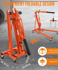 Heavy Duty Folding Engine Hoist 4000 Lbs Hydraulic Cherry Picker with foldable design and caster wheels for easy storage.