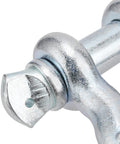 Close-up of galvanized finish on 2 Pack 1 Inch D Ring Shackles Heavy Duty Tow And Lift Bow Shackles Carbon Steel Screw Pin Anchor Shackle