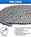 41 Roller Chain 20 Feet Beefed Up Industrial Grade Carbon Steel Pre Lubed And Pre Stretched Heavy Duty Gate Opener Chain displayed