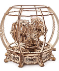 Geared Mechanical Aquarium Model Kit 3D Puzzle Wooden Kit For Adults With Hidden Seahorse, Two Tropical Fish Circling An Algae Forest At Different Speeds, A Mind Bending Brain Teaser For Home Decor And Fun Hobby Set., wooden 3D puzzle aquarium kit with gears