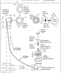 Diagram of Cable-Driven Bath Drain Trim Kit With Rotary Overflow Cover Knob Pop-Up Stopper And Schedule 40 PVC Fittings 45-Inch Length Oil Rubbed Bronze Finish DIY Friendly Install.