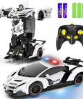 RC Totally Transforming Car Robot For Kids One Button Deformation To Robot With Flashing Lights Two Point Four Gigahertz