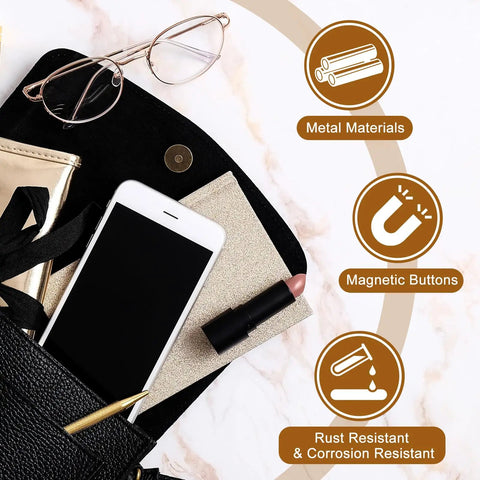 Premium Copper Magnetic Snap Buttons For Purses And Gear DIY Craft Replacement Clasps With Washers Gold Tone with mobile and accessories.