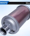 Exhaust Silencer For 1-1/4 Inch NPT Male Interface, Heavy Duty Industrial Noise Reduction For Air Compressors, Durable Metal Housing