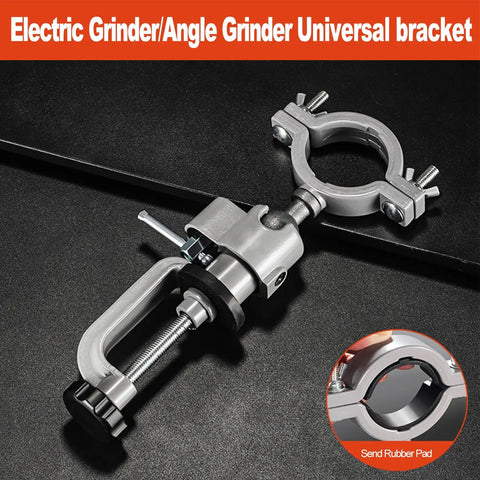 Badass 360 Degree Rotating Table Vise And Bench Clamp Bracket Delivering Rock Solid Grip For Electric Grinders, close-up angle of universal bracket.