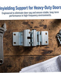 Heavy Duty Garage Door Hinges With Thickened Metal Construction And Double Bearing Pivot Industrial Gate Corner Hinge In Silver For Warehouse And Factory Use Low Maintenance And Durable Door Hardware, silver hinge with bolts on wood